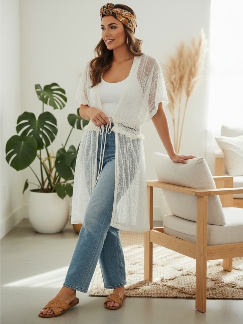 Boho Lace Kimono Cover Up | Romantic Cottagecore Festival Layering Piece